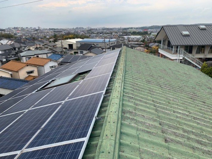 神戸市垂水区で行った屋根葺き替え工事前のスレート屋根