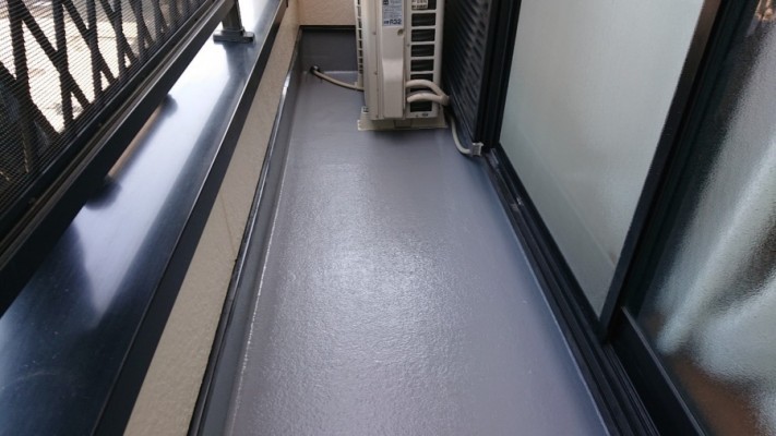 神戸市西区で行ったベランダ防水工事の仕上がり