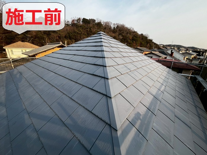 神戸市須磨区で屋根リフォームとして葺き替え工事を行う前の様子