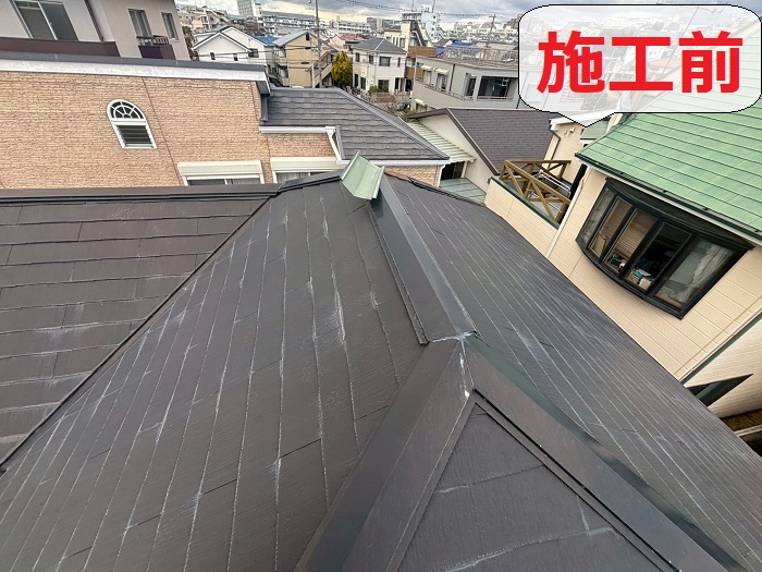 加古郡稲美町で棟板金交換を行う前の様子