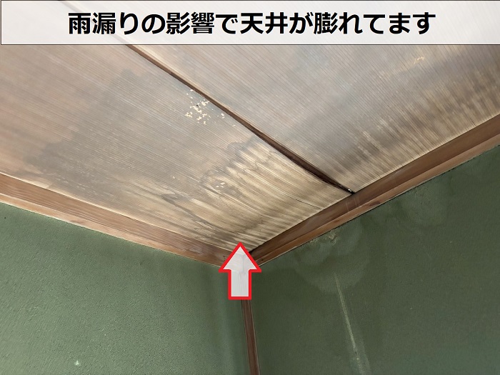 天井の雨漏り痕跡