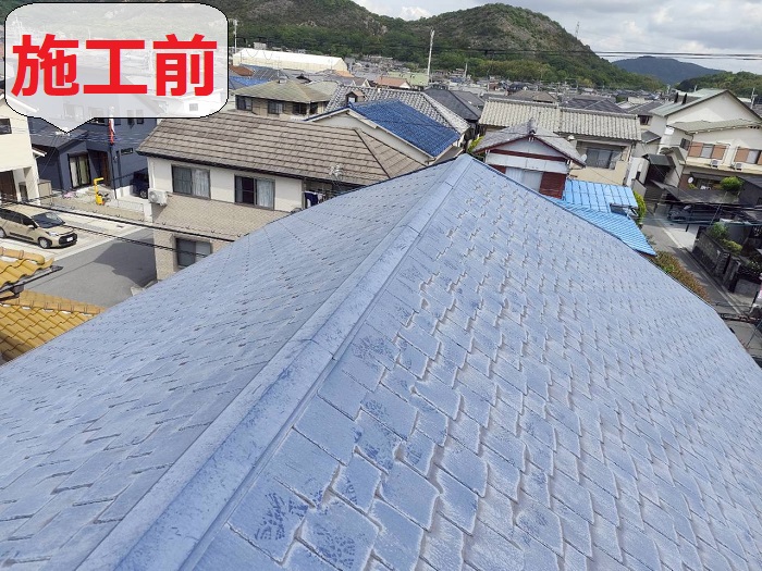 神戸市垂水区で低価格な屋根断熱工事で換気棟を取り付ける前の様子