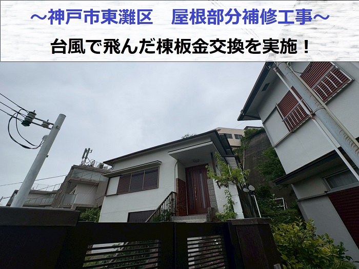 棟板金交換を行う現場の様子