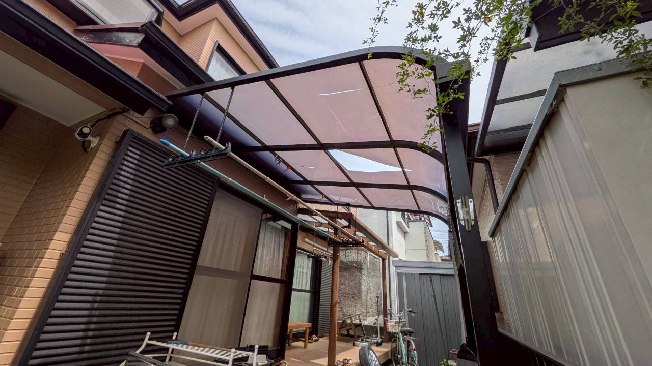テラス屋根貼り替え前