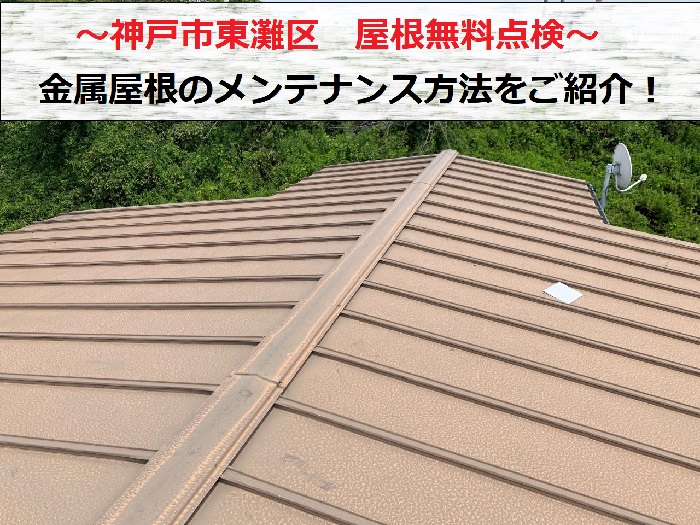 神戸市東灘区で金属屋根のメンテナンス方法を無料点検する現場