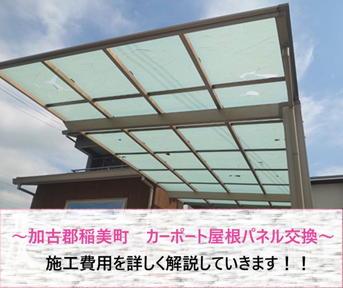 加古郡稲美町　カーポート屋根パネル交換の施工費用を詳しく解説【サキブログ】