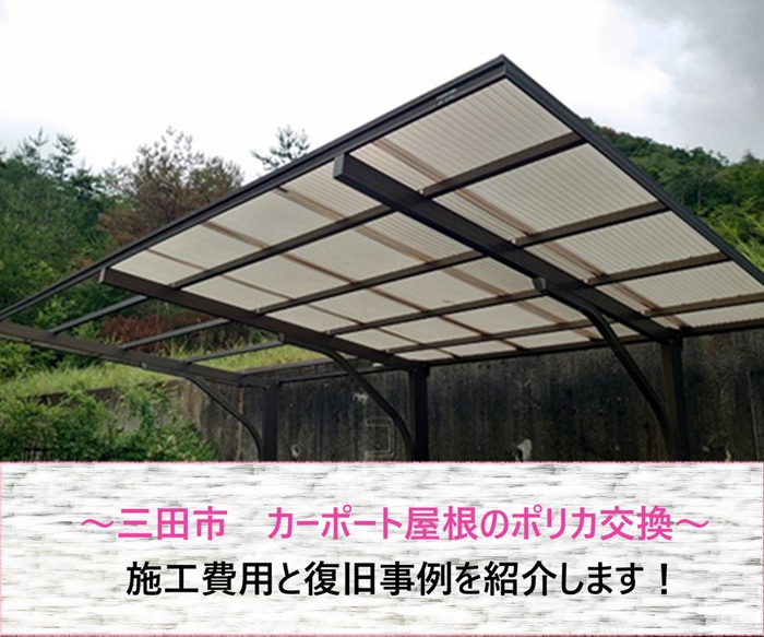 三田市　カーポート屋根のポリカ交換！施工費用と復旧事例を紹介【サキブログ】