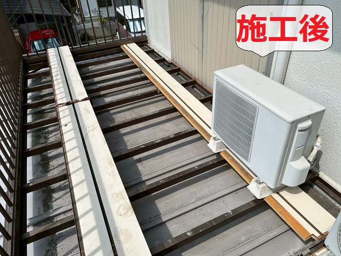 ベランダ床の雨漏り修理後