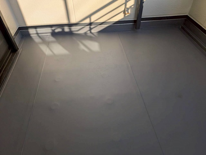 神戸市北区で積水ハウス戸建てのベランダ塩ビシート防水を張り替えた後の様子