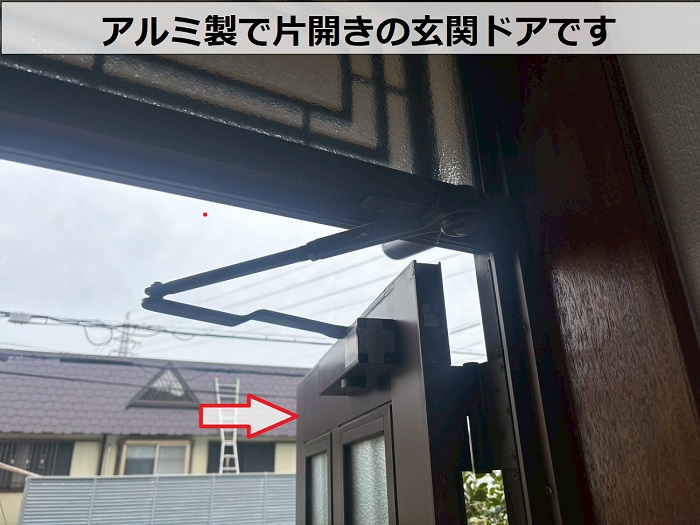 アルミ製の方引き戸