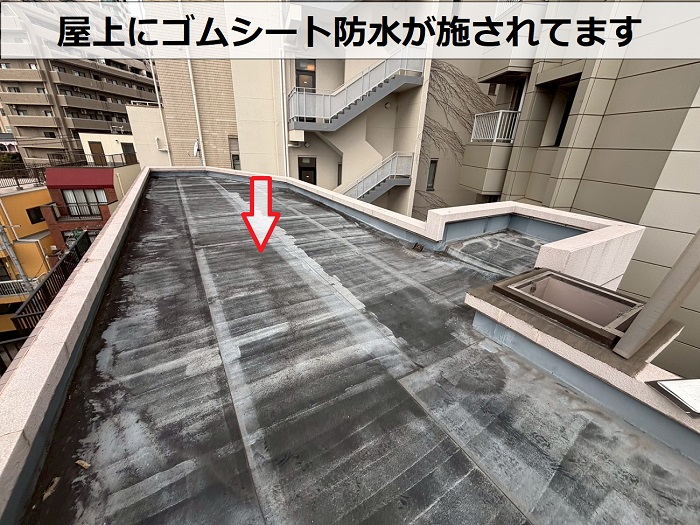 屋上のゴムシート防水
