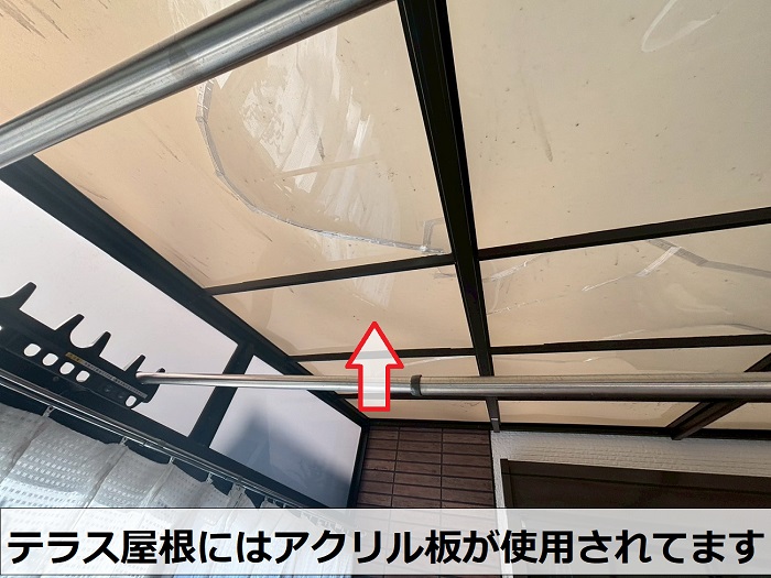 テラス屋根のアクリル板