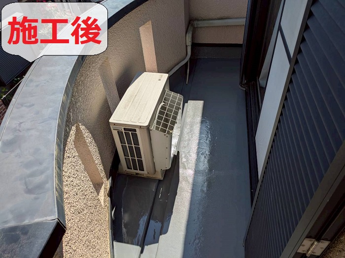 神戸市東灘区でＦＲＰ防水にウレタン防水通気緩衝工法を行い雨漏りを解消した後の様子