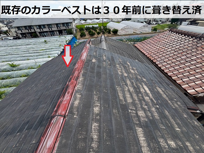 過去に塗装されたカラーベスト