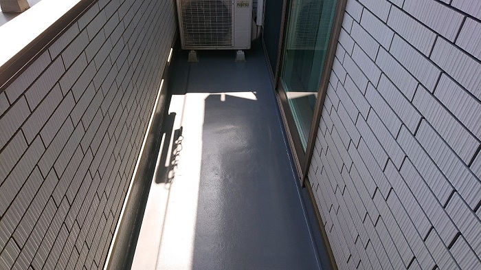 ウレタン防水後のベランダ