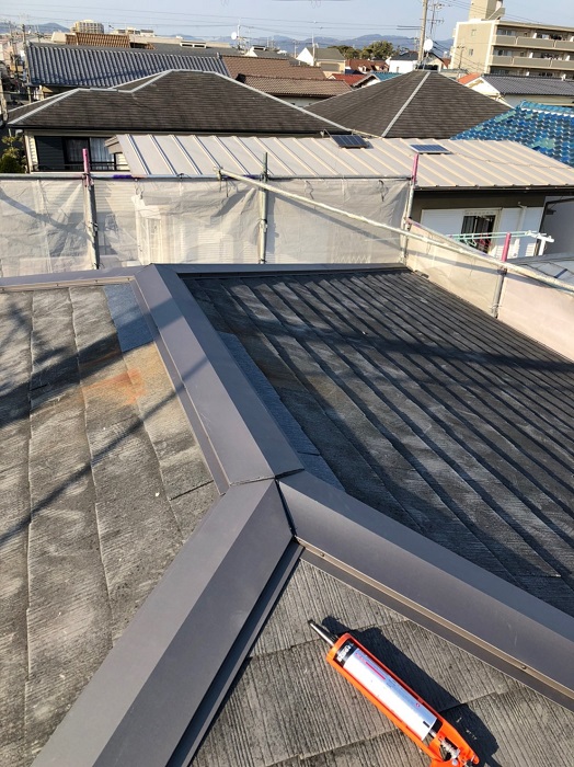 神戸市北区でのスレート屋根メンテナンス工事完了