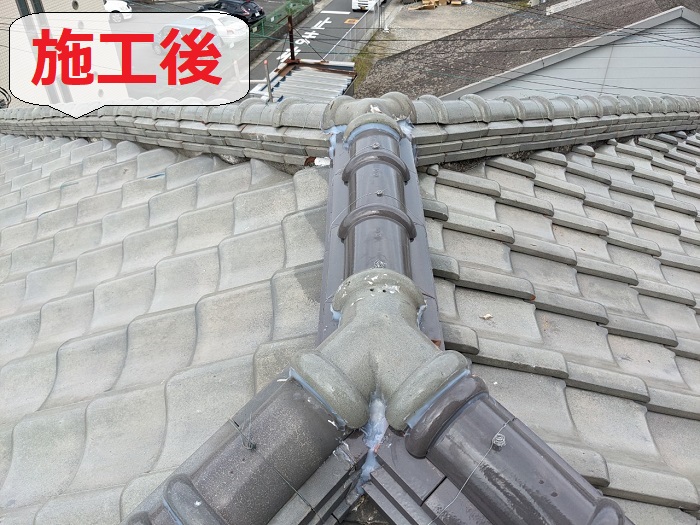 明石市で雨漏り補修工事を行った後の様子