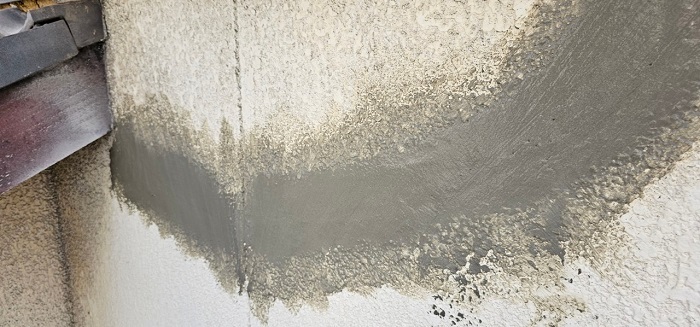 補修したモルタル壁