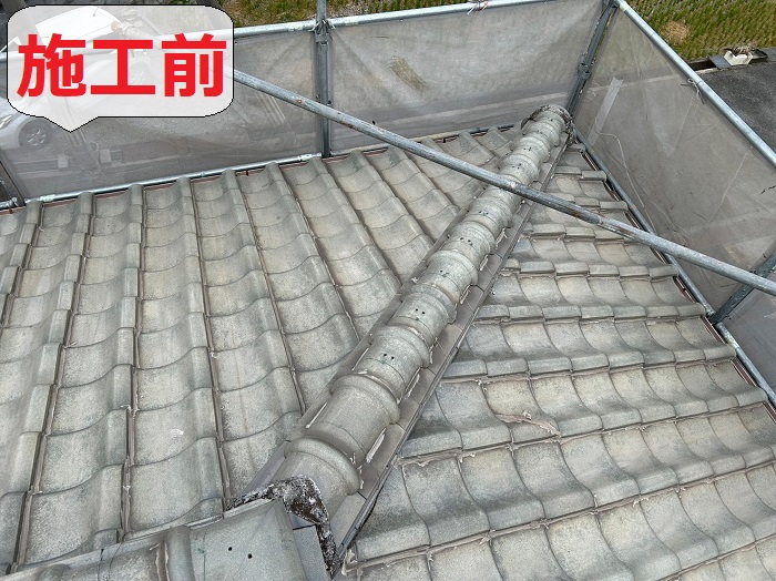 棟瓦積み替え工事前