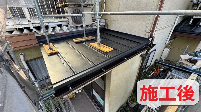 加古郡稲美町で玄関雨漏りを補修した後の様子