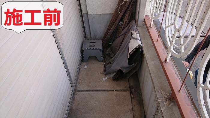 ベランダ雨漏り修理前