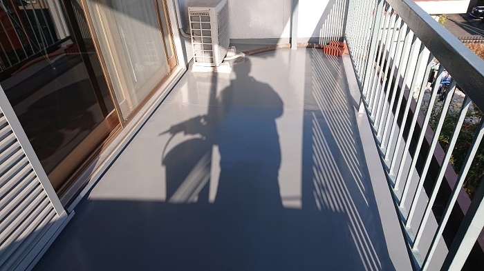 ウレタン防水後のベランダ