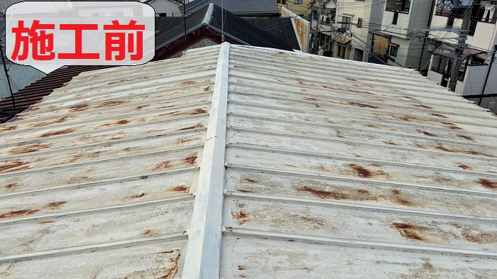 部分補修前の瓦棒