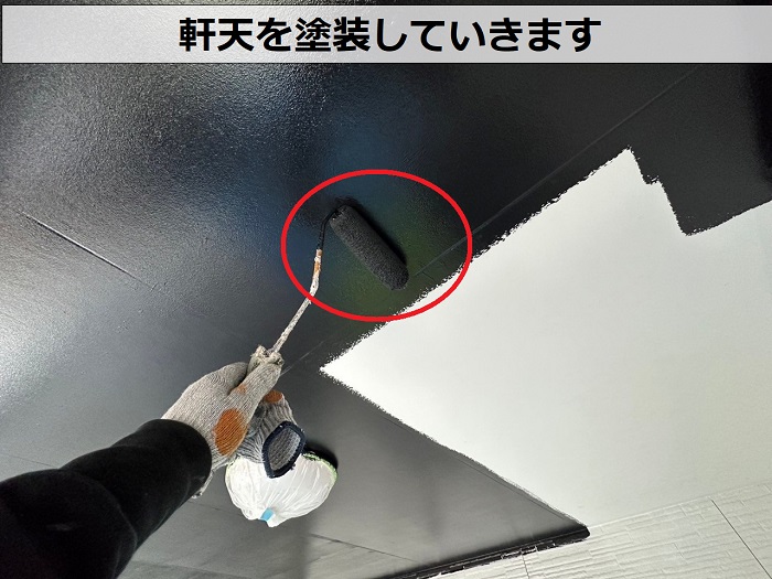 神戸市垂水区での外壁塗装で軒天塗装