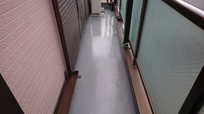 ウレタン防水後のベランダ
