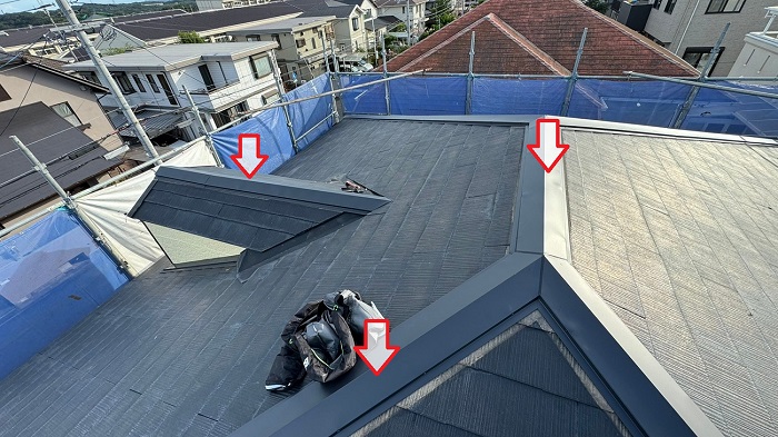 交換した棟板金