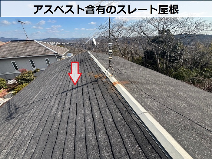 アスベスト含有のスレート屋根