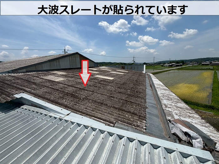 工場の大波スレート屋根