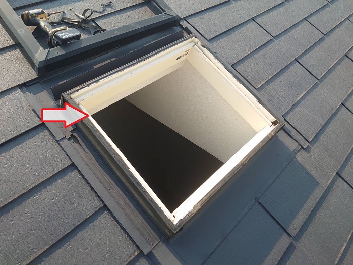 天窓ガラス撤去後