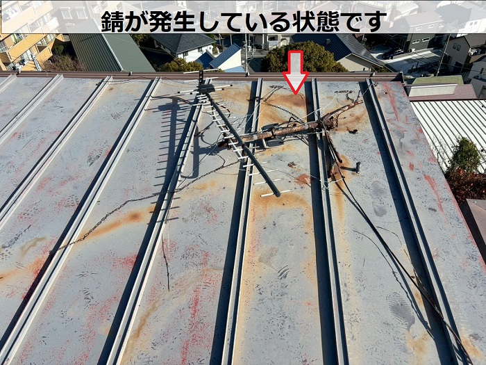 金属屋根に発生する錆
