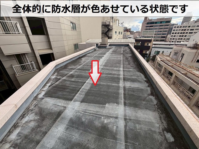 色褪せたゴムシート防水