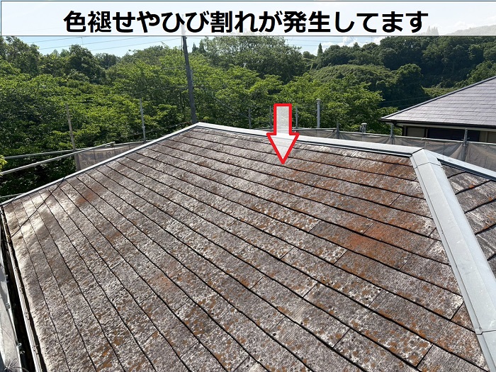 劣化したアスベスト屋根