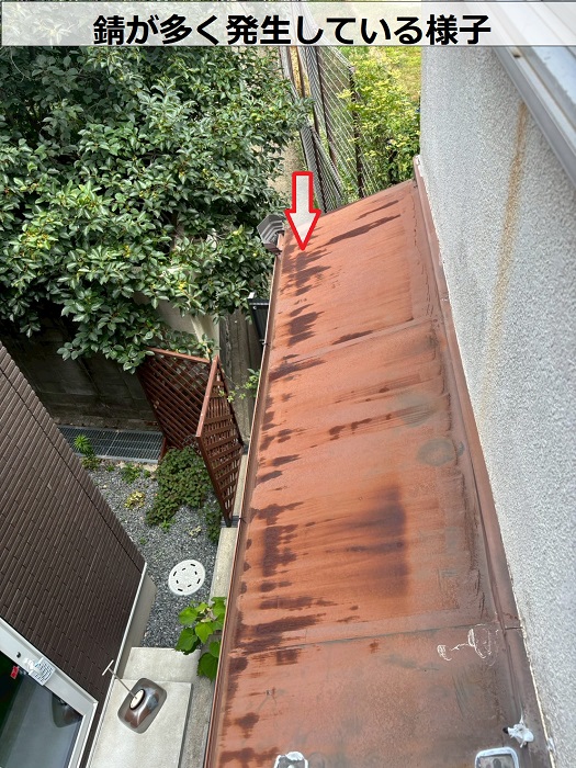 錆が多いトタン