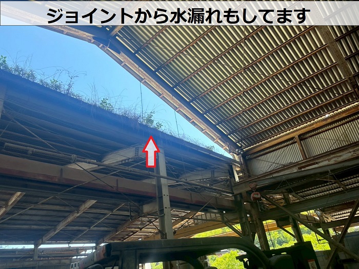 雨樋のジョイントから水漏れ