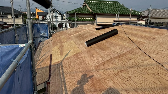 屋根下地完了