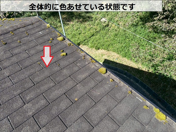 色褪せたアスファルトシングル