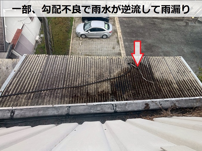 雨漏りしている波板