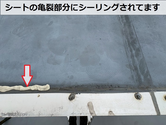 シーリングされたシート防水