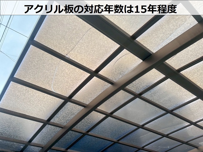 カーポート屋根のアクリル板