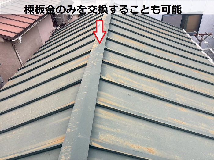 棟板金の様子