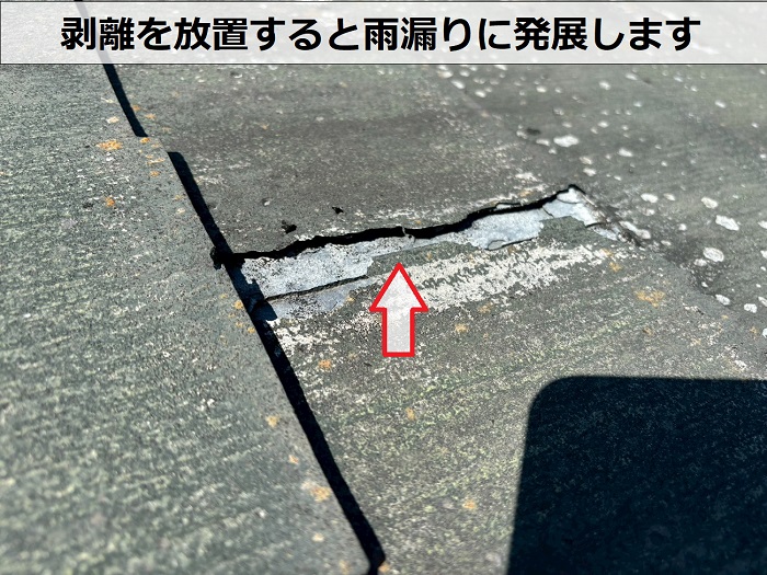 劣化した屋根材
