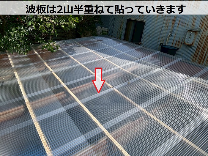 2山半重ねた波板