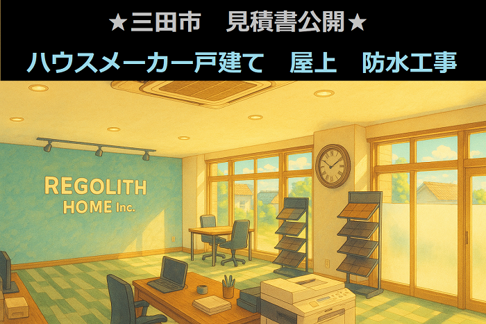 三田市 見積書公開!ハウスメーカー戸建て 屋上 塩ビシート防水機械固定工法