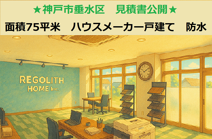 神戸市垂水区 見積書公開!面積75㎡ ハウスメーカー戸建て 陸屋根防水工事