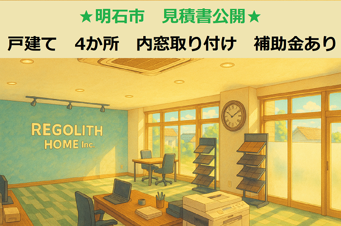 明石市で戸建て4か所に内窓取り付けを行う現場のサムネイル