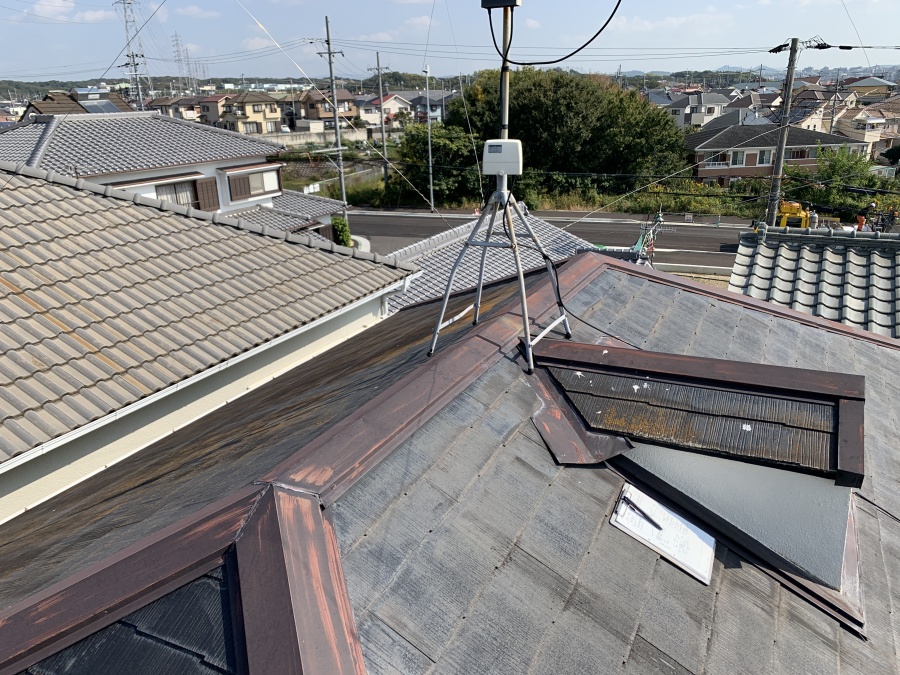 神戸市西区で行った屋根葺き替え工事前の様子